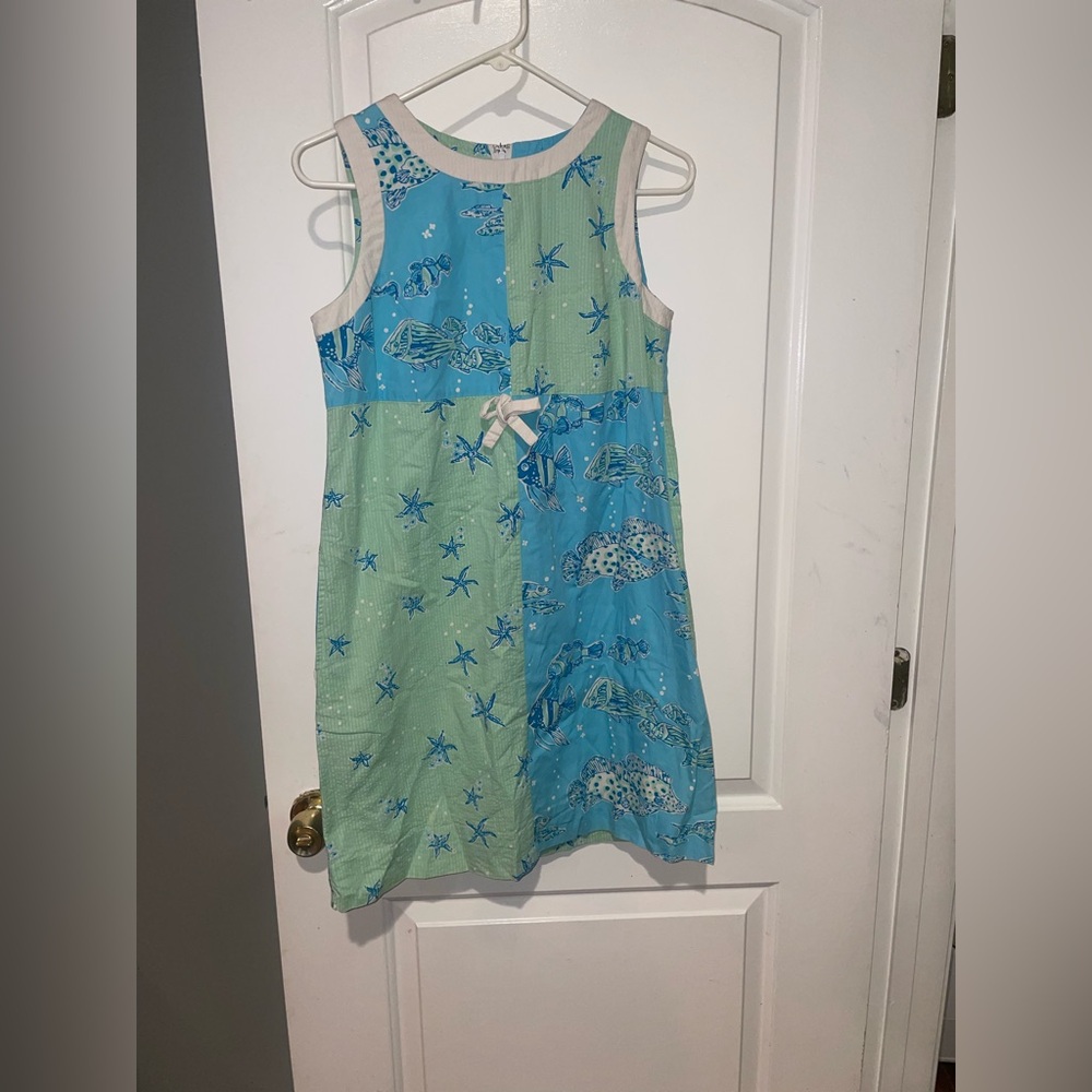 Vintage Lilly Pulitzer Sea Life Patchwork Shift Dress Fish & Starfish Print ๐ ๐ 4 - Picture 5 of 7